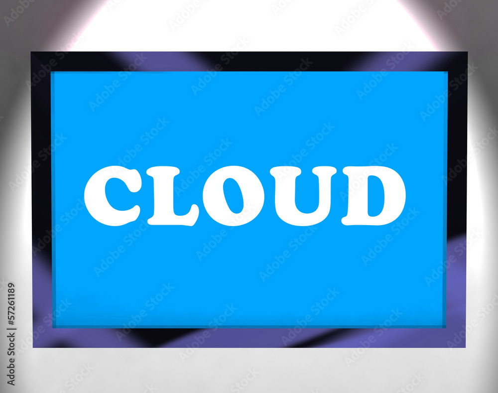 Cloud On Monitor Shows Networking Computing Or Network Cloud On Monitor Shows Networking Computing Or Network
