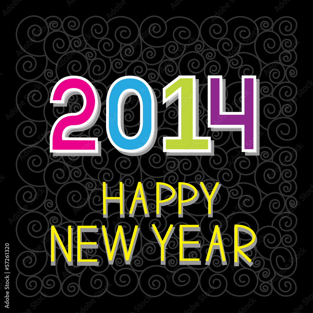 Happy New year 2014. Colorful card with abstract design. Happy New year 2014. Colorful card with abstract design.