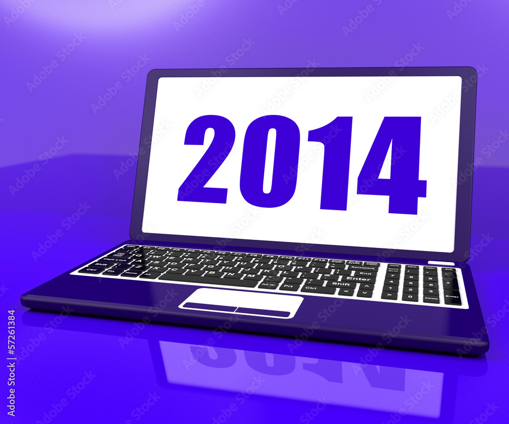 Two Thousand And Fourteen On Laptop Shows Year 2014 Two Thousand And Fourteen On Laptop Shows Year 2014