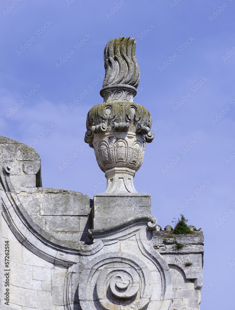 Baroque basilica stone architectural details stand
