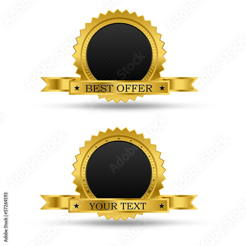 Golden award badge
