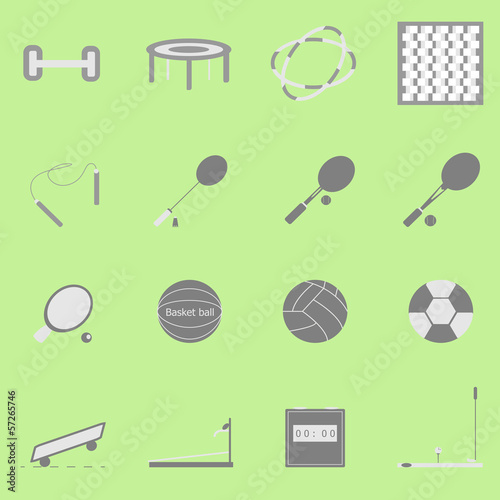 Fitness sport icon on green background