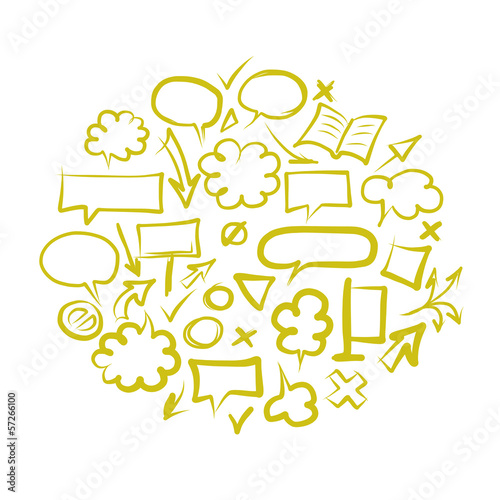 Seamless pattern with frames amd arrows, sketch for your design