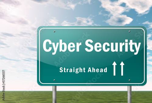 Highway Signpost "Cyber Security"