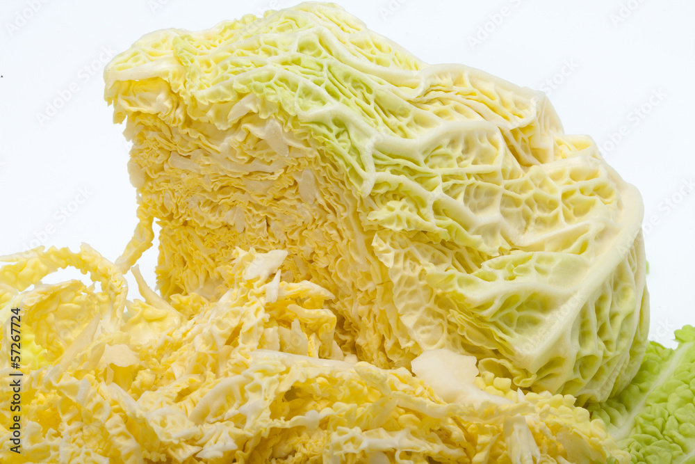fresh savoy cabbage isolated on white background fresh savoy cabbage isolated on white background