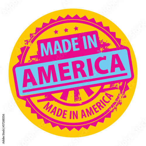 Stamp with the text Made in America written inside, vector