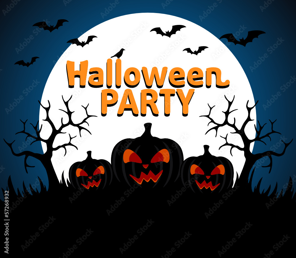 Halloween Party background blue vector