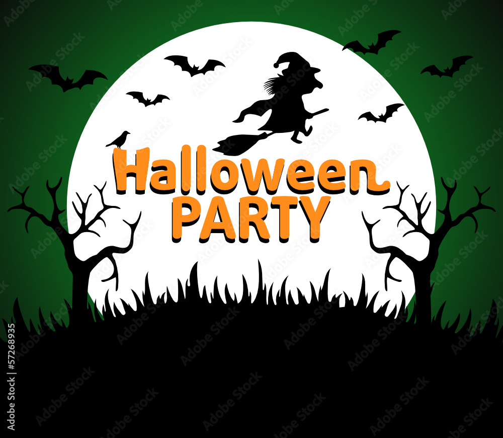 Halloween Party background green vector