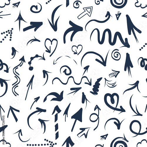 Seamless pattern with arrows, sketch for your design