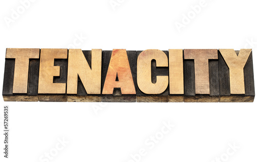 Fotografija tenacity word in wood type