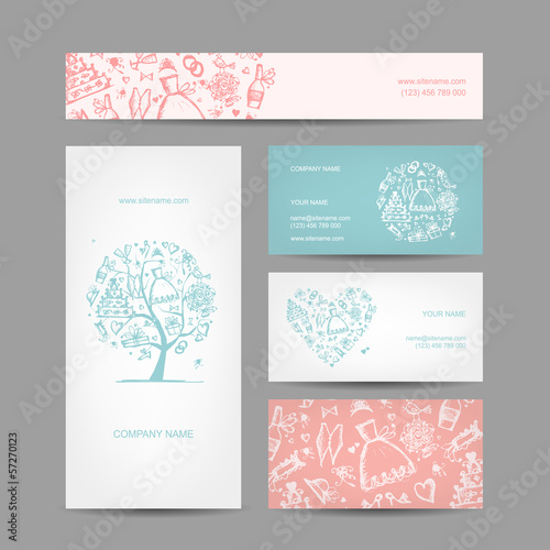 Business cards design, weddign concept