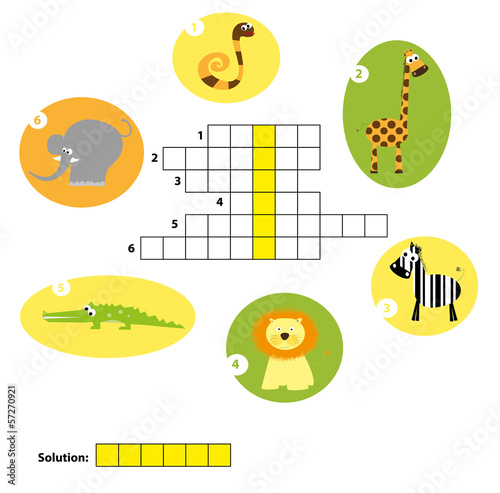 Crossword for children- Africa solution