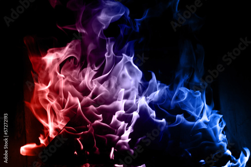 Blue and red flame
