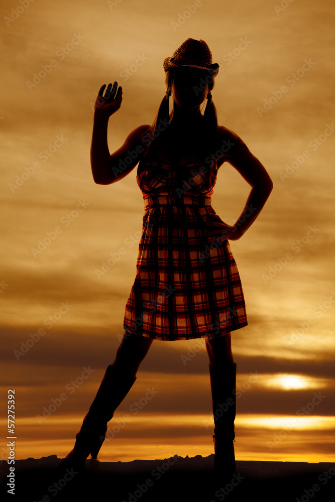 Fototapeta premium silhouette cowgirl wave