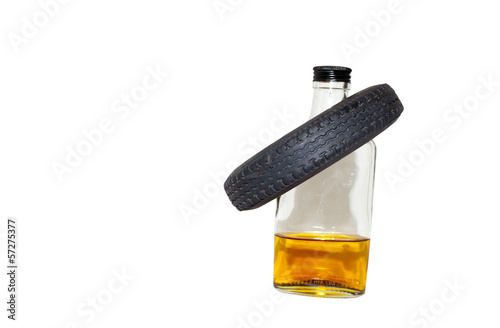 Liqour Bottle With Tyre Hangover photo