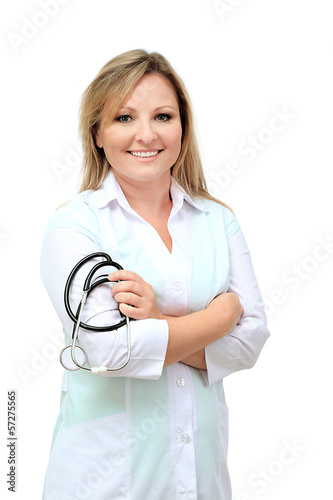 Young beautiful doctor with...