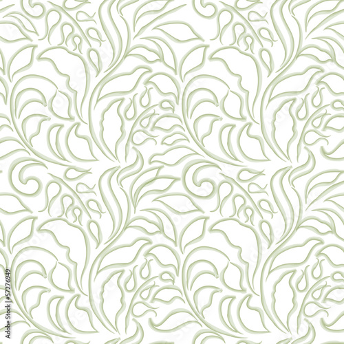 Leaves texture. Floral line background. Vector illustration.