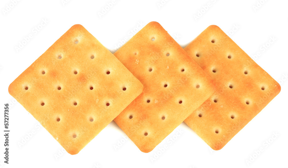 Delicious crackers isolated on white Delicious crackers isolated on white