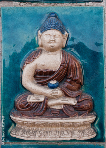 Buddha tile in ShanYin Pavilion in Yong'An Temple, Beijing photo