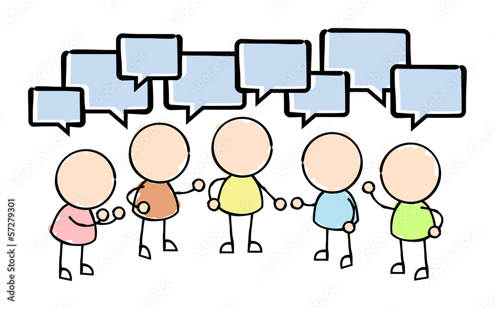 Group Conversation with Speech Bubbles Group Conversation with Speech Bubbles