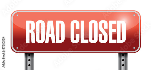 road closed road sign illustrations design