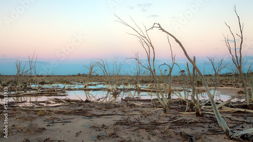 Salty lake in australian western bush