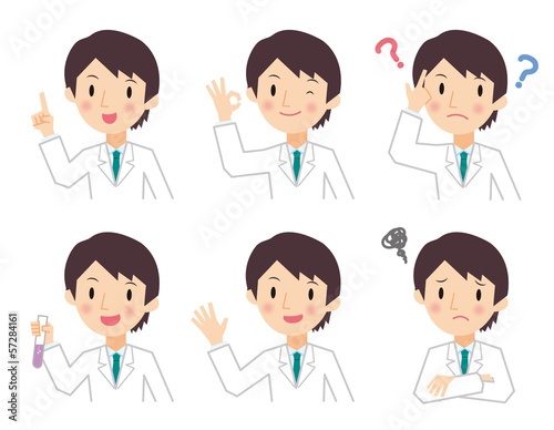研究者　いろいろな表情