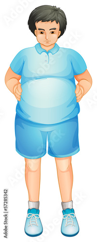 A fat man standing