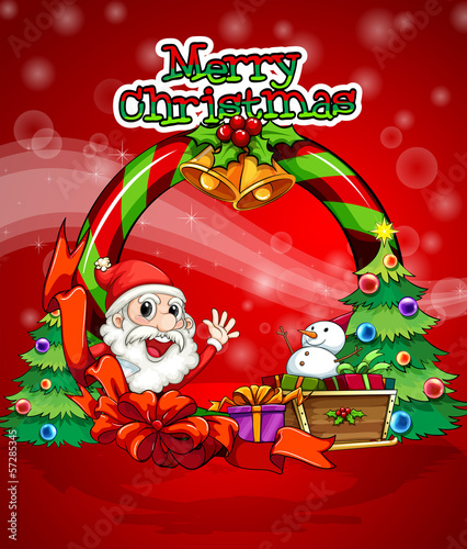A colorful christmas template with Santa Claus