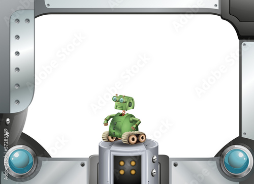 A robot and the metallic frame
