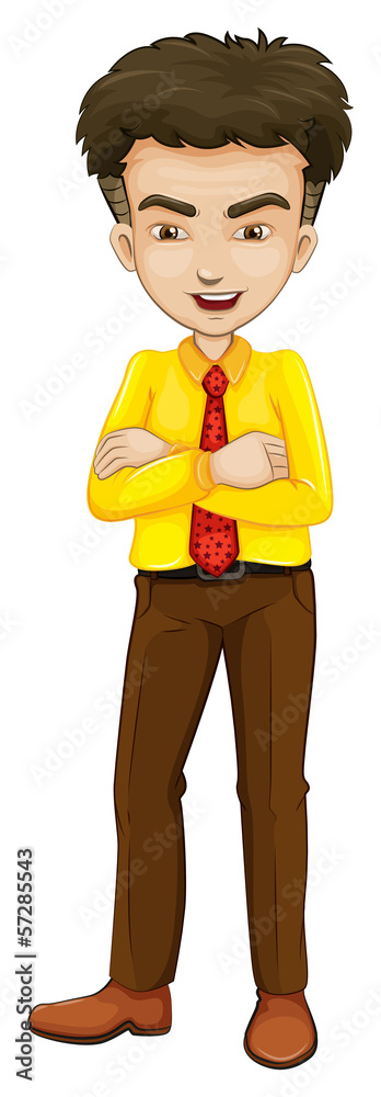 Naklejka premium A smiling businessman standing