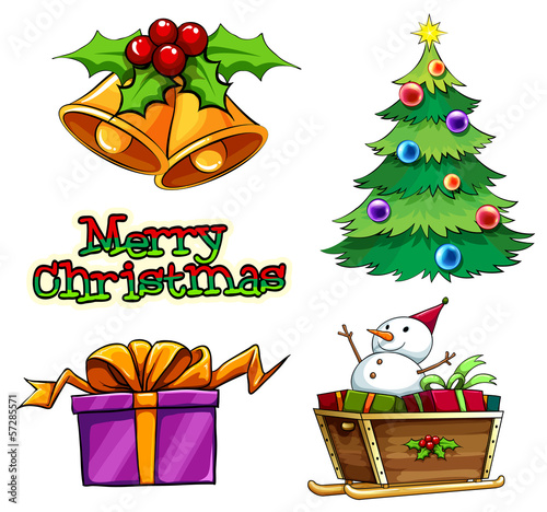 A group of christmas decors