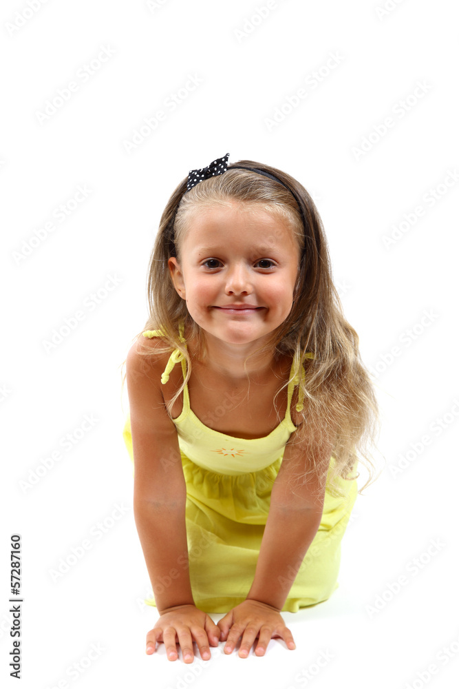 Cute little girl isolated on a white background. Cute little girl isolated on a white background.