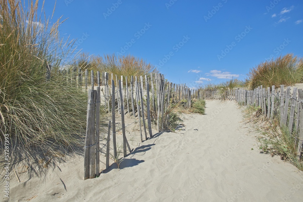 Sand path on the beach, France, HDR Sand path on the beach, France, HDR