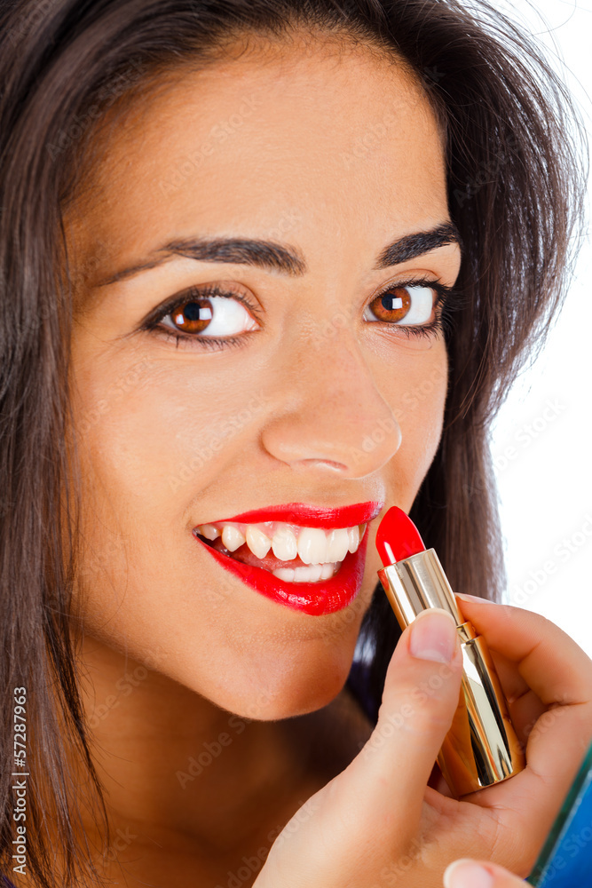 Cute Girl Putting On Make-up Cute Girl Putting On Make-up
