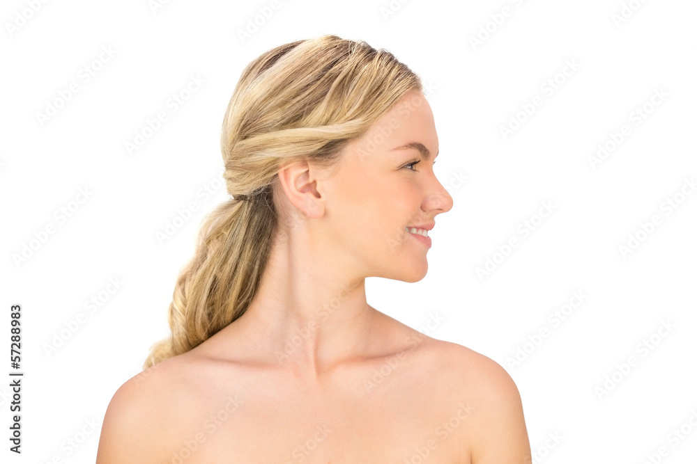 Cheerful pretty nude blonde posing Cheerful pretty nude blonde posing