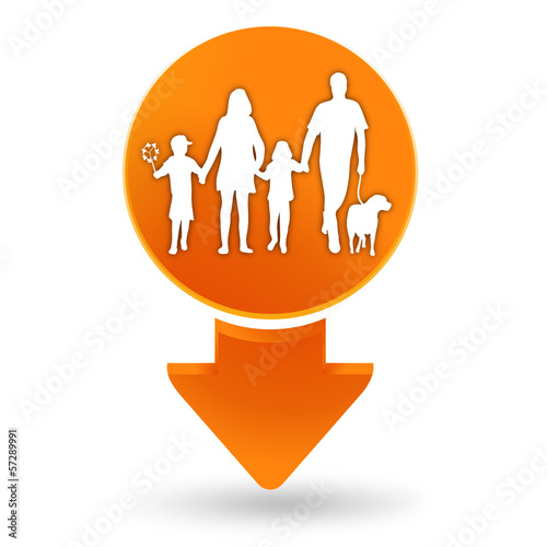 famille sur signet orange