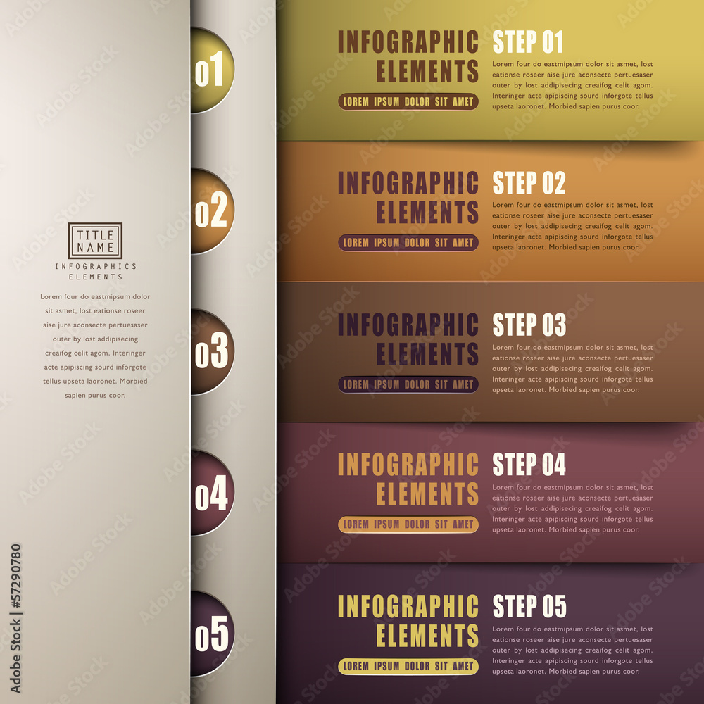 classic abstract 3d paper infographics