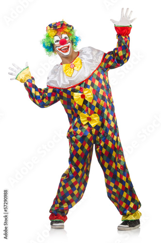 Fototapeta Funny clown isolated on white