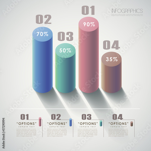 vector abstract 3d chart infographics