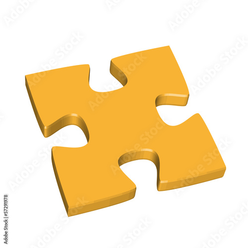 3D Puzzleteil gelb