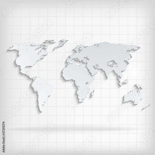 Abstract background with world map on white