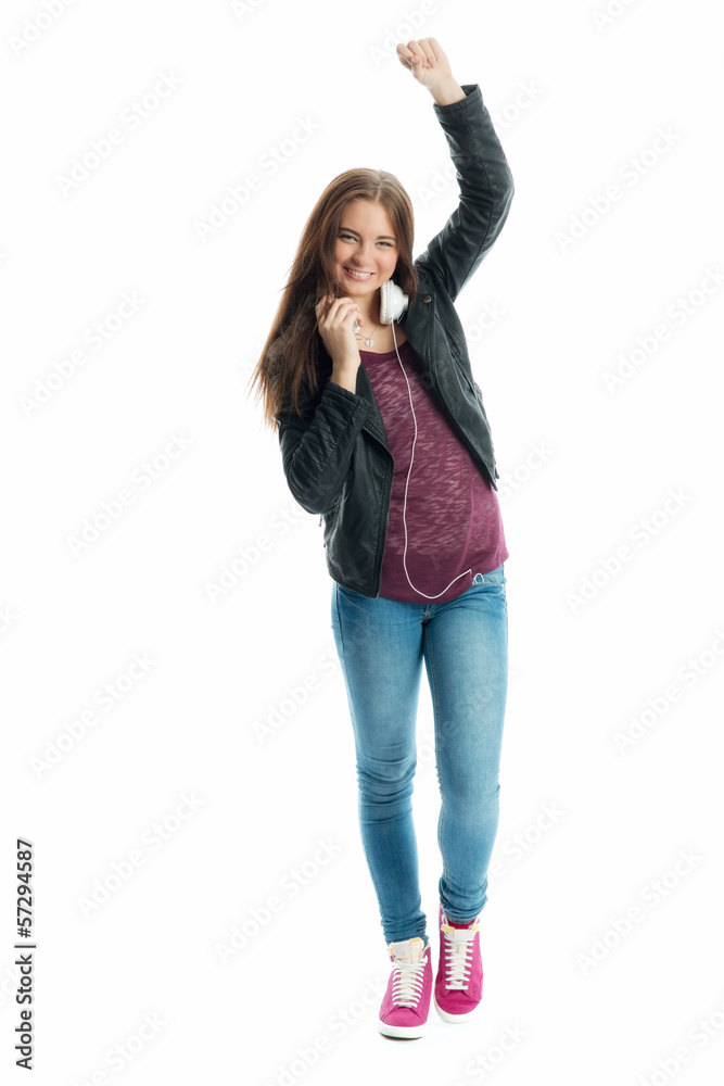 Mädchen mit Kopfhörer Mädchen mit Kopfhörer