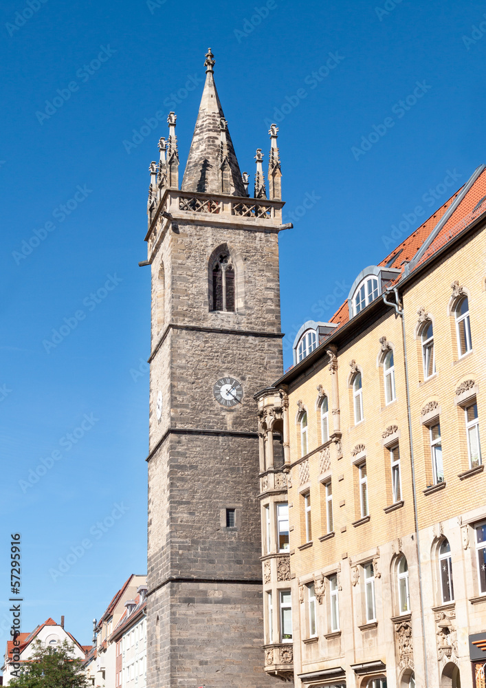 Medieval tower with a clock