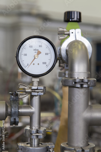 Manometer, precise instrument in nuclear laboratory, close up