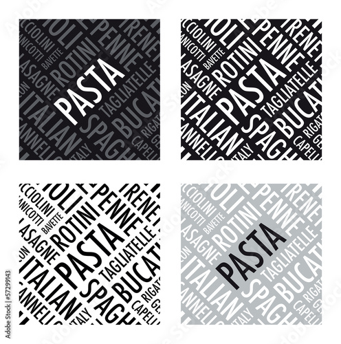 square pasta background set