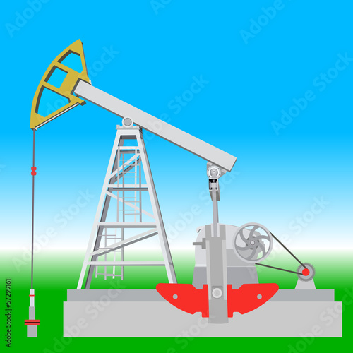 Oil pump jack. Oil industry equipment. Vector illustration.
