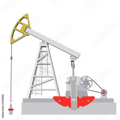 Oil pump jack. Oil industry equipment. Vector illustration.