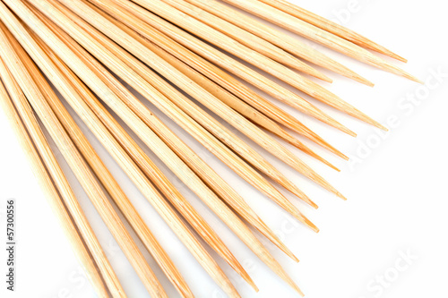 Bamboo toothpicks isolated