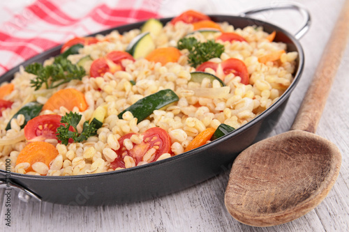 casserole with wheat and vegetables